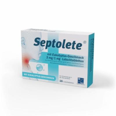 TAD Pharma GmbH SEPTOLETE m.Eukalyptus-Geschmack 3mg/1mg Lut.-Tab. 16 St (bevor SEPTOLETE 3 mg/1 mg Lutschtabletten) 16 st 13512813
