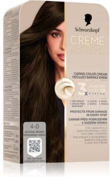 Schwarzkopf Creme Supreme cor para cabelo permanente tom 4-0 Natural Brown 60 ml. Creme Supreme