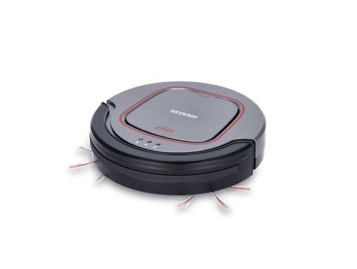 SEVERIN Robot aspirateur ulta silencieux\, Autonomie 90 min\, Aspirateur robot pour sols durs et moquette\, Robot nettoyeur avec capteurs d'obstacles\, Noir\, RB 7025