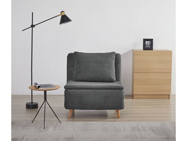 Sessel GOODPRODUCT AINSLEY - OTTO. Verlässliche Qualität. , grau (anthrazit), B:81cm H:82cm T:65cm, 100% Polyester, Sessel, Sessel, wandelbar zum Gästebett, Schlafliege, Webstoff u. Cord-Bezug