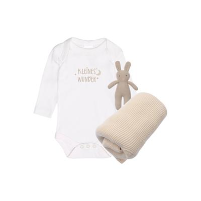Erstausstattungspaket LILIPUT "Kleines Wunder", Mädchen, Gr. 50/56, beige (beige, weiß), 100% Baumwolle, KOB Set-Artikel Erstausstattungspaket, mit Strickhase Lou