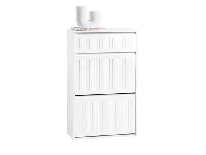 SoBuy Smalle Schoenenkast met 2 Kleppen & Lade 61x100x26cm voor Gang