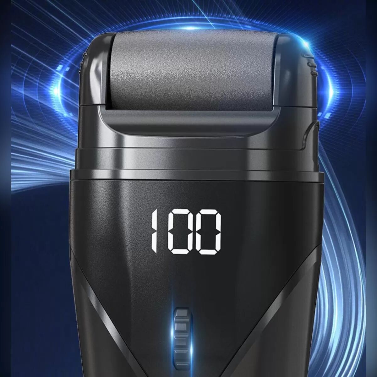INF Elektrische Hornhautfeile – 100-stufig einstellbar, wiederaufladbarer Hornhautentferner mit LED-Display, Type-C 500mAh, Silber