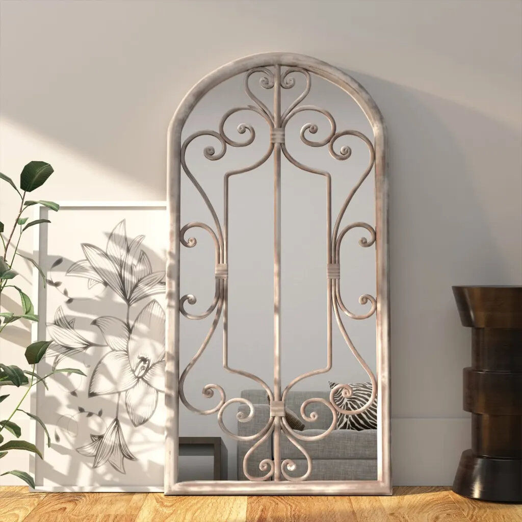 Rosalind Wheeler Abdul-Nafi Flat Mirror Black 70cm H x 30cm W