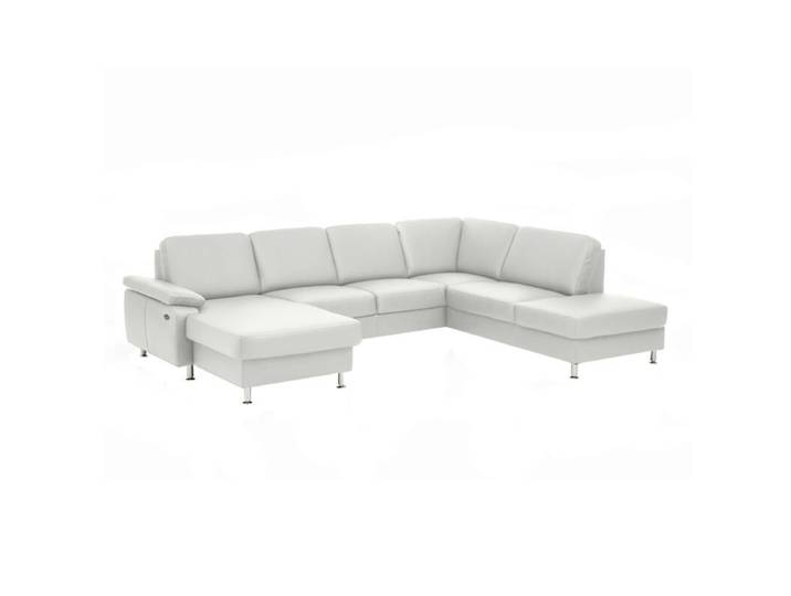 Couchliebe Prato Wohnlandschaft - Echtleder Torro white - ohne Funktion - ohne Zusatzausstattung - Ja ohne Funktion Modern, Zeitlos