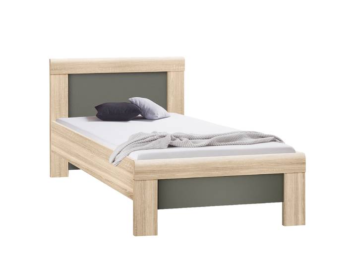 Lit simple 90 x 200cm Beige/Gris