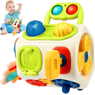 JoyToys Montessori Busy Cube Sensory Toy For Toddlers Educational Busy Board Travel Activity Cube Montessori Busy Cube Sensory Toy For Toddlers Educational Busy Board Travel Activity Cube