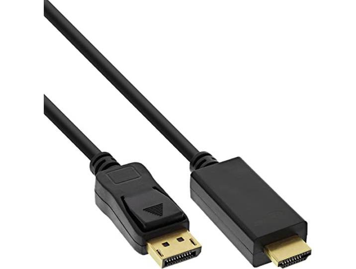 InLine® DisplayPort naar HDMI converterkabel, 4K/60Hz zwart, 1m