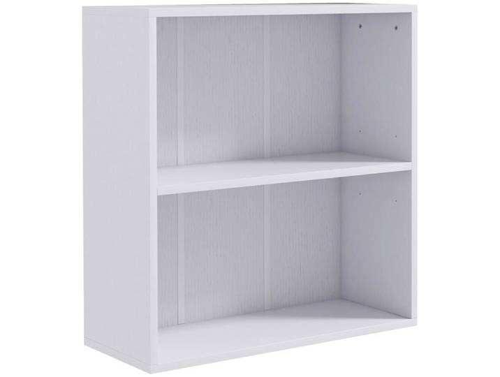 Bibliothèque Étagère de Rangement 60x24x63cm Blanc Blanc 2 ux 2 niveaux PETIT MEUBLE DE RANGEMENT