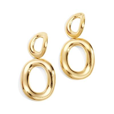 Paar Ohrhänger ADELIA´S "Ohrringe Ohrhänger mit ovalen Ringen aus Edelstahl", Damen, Gr. Damen, Edelstahl, gold (silberfarben), Ohrringe, Die gestaffelten offenen Ovalringe prägen diesen modischen Modeschmuck
