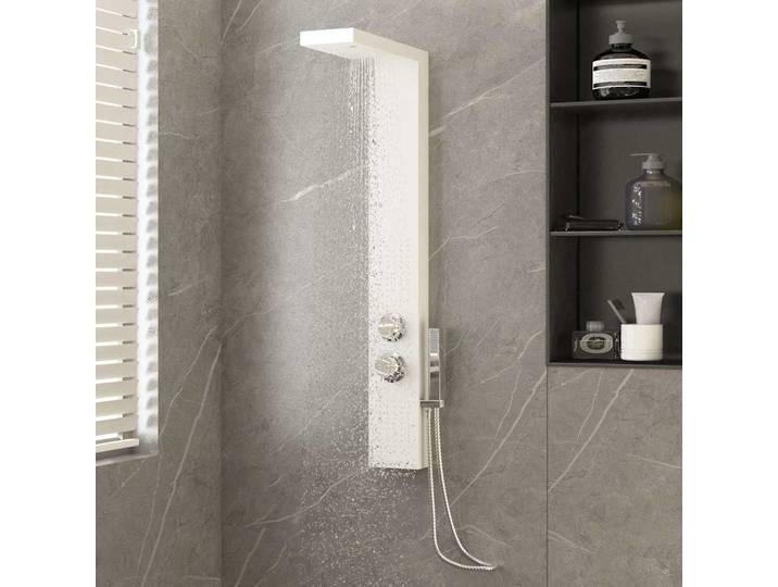vidaXL Duschpaneel-System Aluminium Weiß