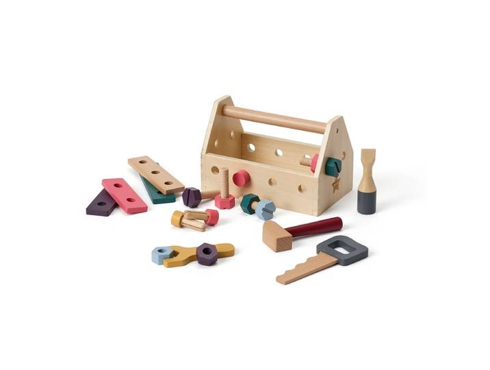 Kids Concept - Kid's Hub Werkzeugkiste mit Zubehör, bunt (21er-Set)