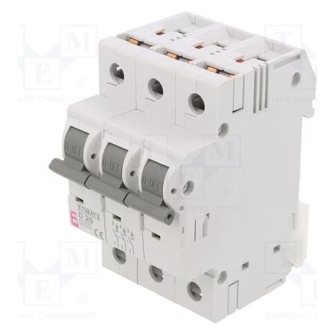 Eti Etipo Wyłącznik nadprądowy ETI-Polam Asti-Etimat 6 002164517 3P D 20A 6kA AC (ETIMAT 6 3P D20)