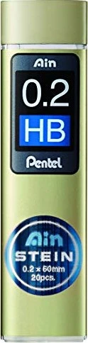 Pentel Ain Stein C272W Feinminen-Bleistiftminen schwarz HB 0,2 mm, 20 St.