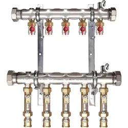 Soleverteiler 2'' für 10 Solekreise + Tacosettern im Rücklauf Baulänge 840 mm