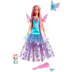 Mattel JCW48 - Barbie - A Touch of Magic - Malibu Puppe mit zwei märchenhaften Tieren