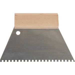 kwb Spachtel 0328-14, Breite 180mm, Zahnspachtel aus Stahl, mit Holzgriff