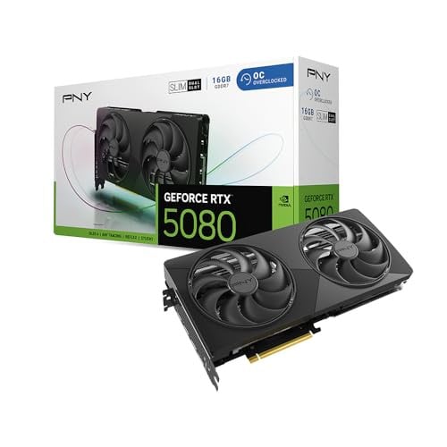 PNY GeForce RTX 5080 16GB Slim OC Dual-Fan 2-Slot Videokaart
