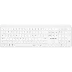 Genesis Klawiatura Natec Tang Us Bezprzewodowa Bt + 2.4ghz Cicha Slim Biała (US, Kabellos), Tastatur, Weiss
