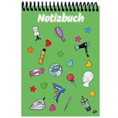 A 4 Notizblock Manga Items, grün, kariert