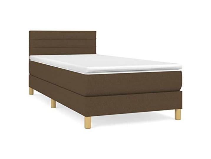 PUGYNBK Boxspringbett, 90 x 200 cm, mit Taschenfederkernmatratze Verstellbares Kopfteil, atmungsaktiver Stoff, mittlere Festigkeit, weicher Schutz, Montage inklusive