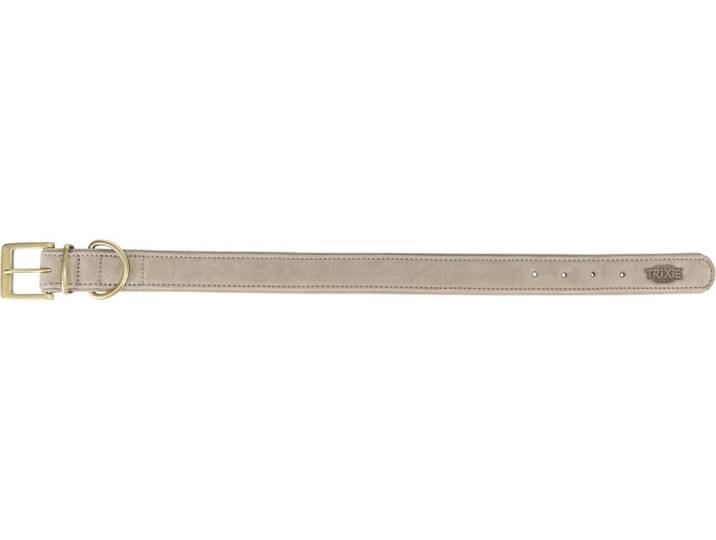 Hunde-Halsband TRIXIE Pure M , beige (hellgrau), Echtleder, Tier-Halsbänder, Hunde-Halsband, Grösse verstellbar