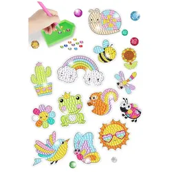 Diamant-Stickerset Tiere Garten Regenbogen Mosaik