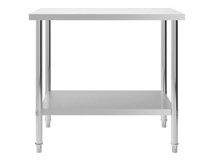 DUOKON - Table de travail de cuisine 100x60x85 cm Acier inoxydable