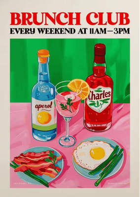 Inspire Picks Aperol Spritz & Pizza Cocktail Kitchen Wall Art Italian Food Canvas Poster 5 40x60cm Unframed