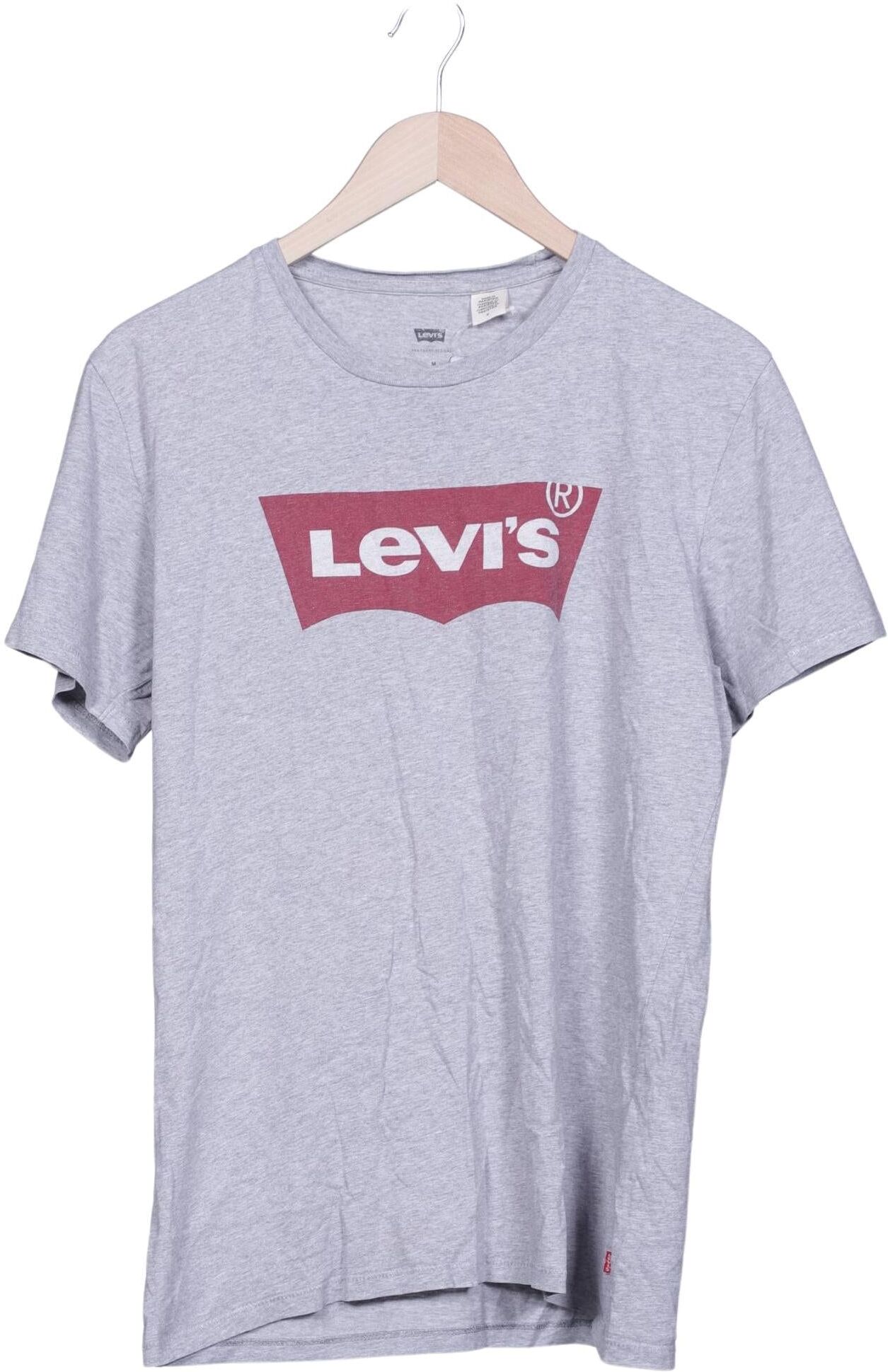 Levis Herren T-Shirt, Grau, Gr. M, Baumwolle - Second Hand