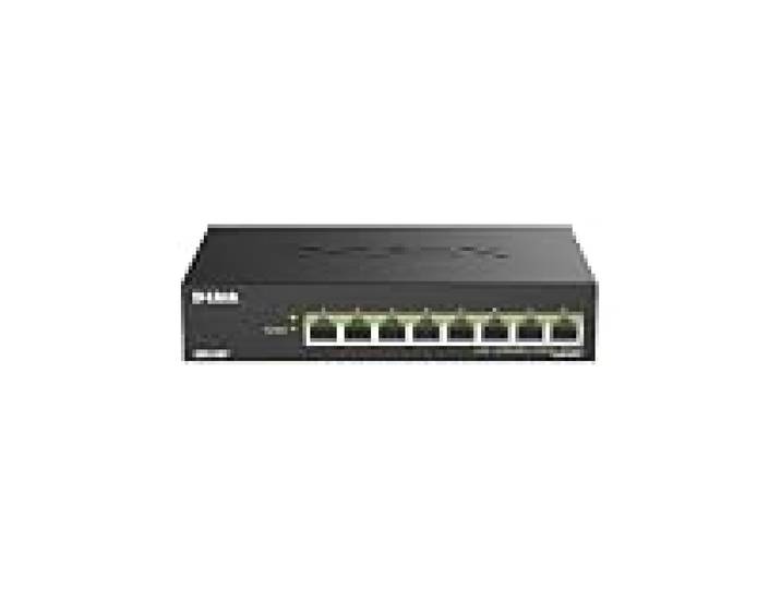 D-Link DMS-108P Switch PoE Non Géré Multi-Gigabit 8 Ports – 2,5GbE, 230W, 802.3af/at/BT, sans Ventilateur, Plug & Play, Boîtier Métallique, IGMP Snooping, QoS, Ethernet