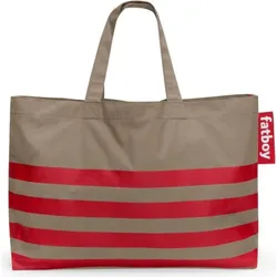 Carry-Too-Much Tasche mit roten Streifen, braun, recycelt
