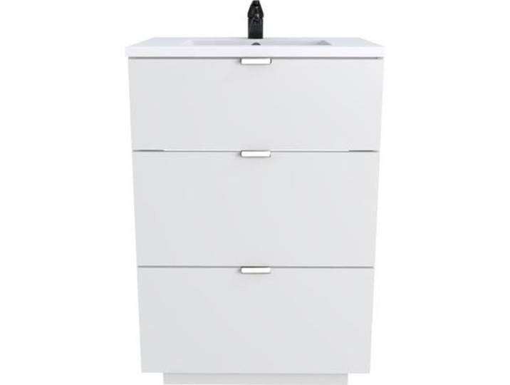 Meuble sous-vasque 3 tiroirs MARBELLA 60 cm + vasque / Blanc