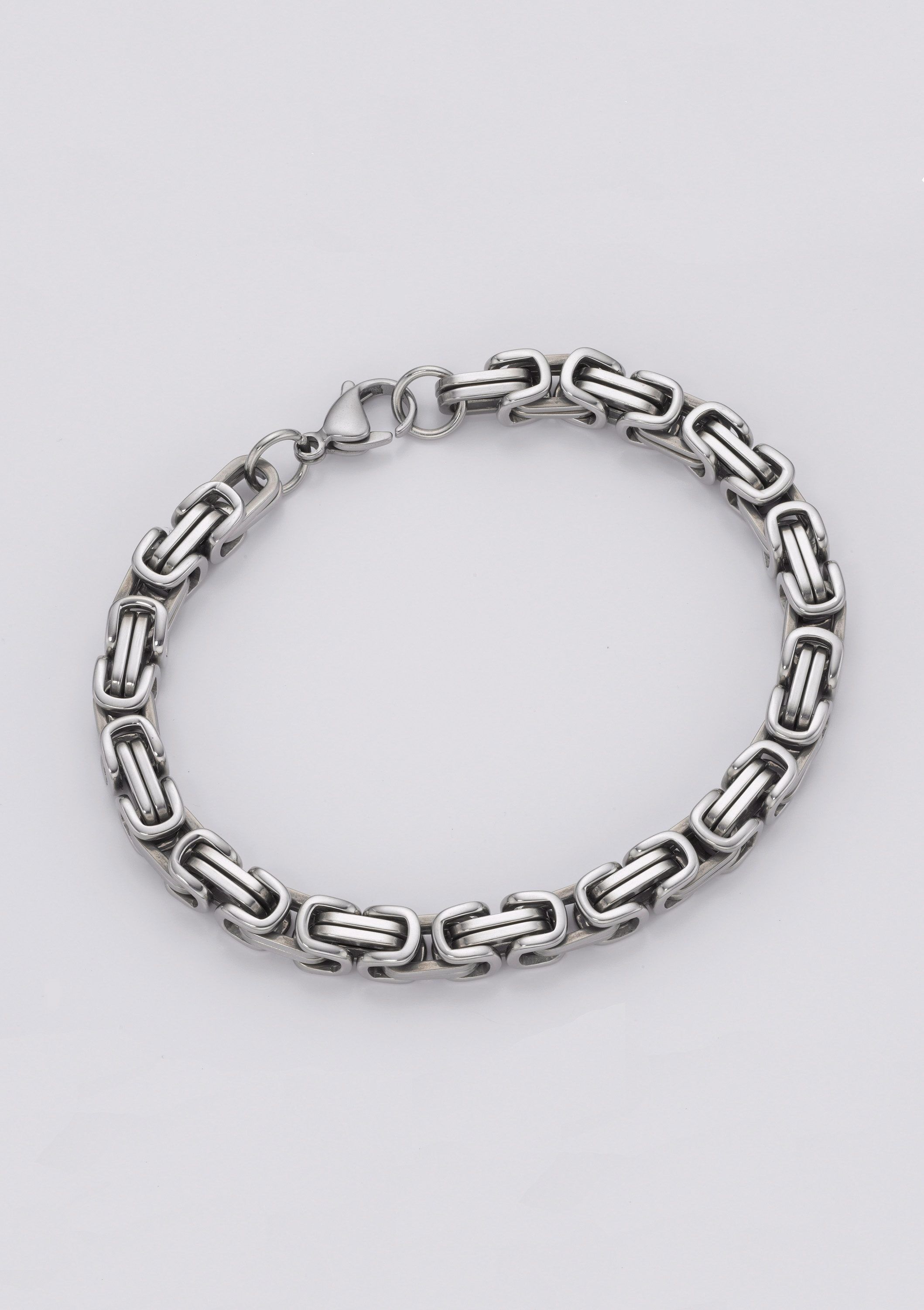 Edelstahlarmband FIRETTI "Schmuck Geschenk Königskettengliederung, 6,7 mm" Gr. 23, silber (edelstahlfarben), Armbänder, Herren, 23, Edelstahl, Edelstahlarmband