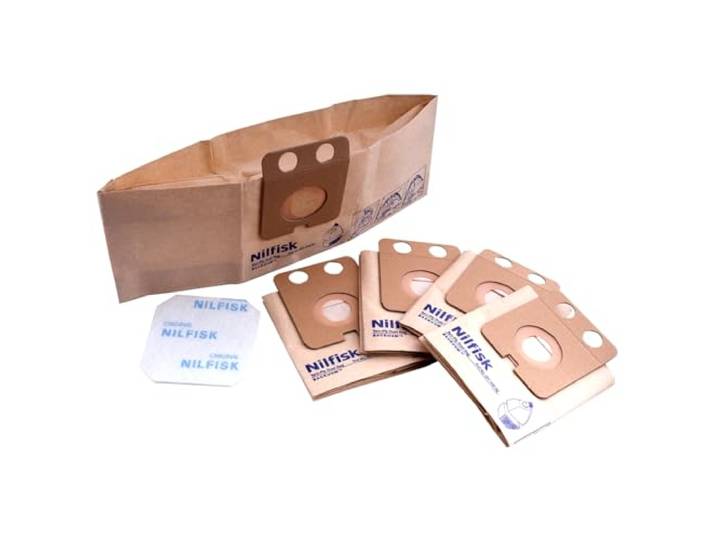 Nilfisk 5 Sacs à poussière originaux + Pré-filtre - Aspirateurs dorsaux (22198000)