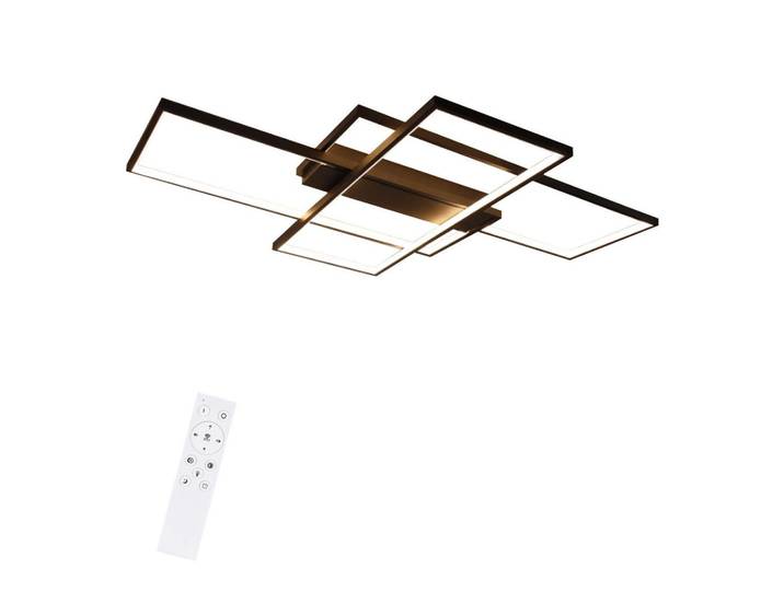 ZMH Led-Deckenleuchte Caroline 100/70/8 cm, Schwarz, Metall, LED integrated, 70x8x100 cm, Lampen & Leuchten, LED Beleuchtung, LED-Deckenleuchten
