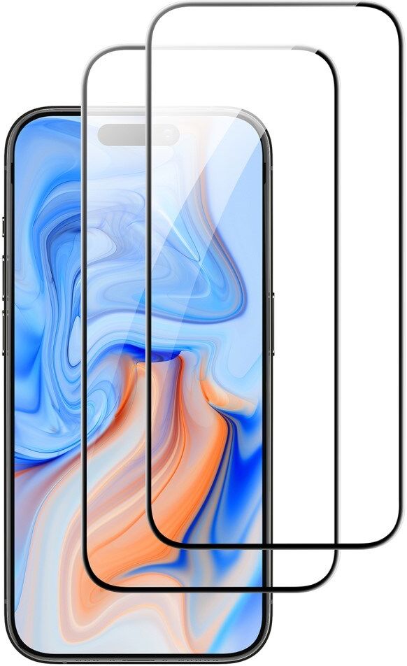 iPhone 16 Pro ESR Skærmbeskyttelse Hærdet Glas m. Monteringsramme - 2 stk - Sort Kant