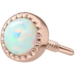 14 Karat Gold Schraubaufsatz mit Außengewinde SYNTHETISCHER OPAL