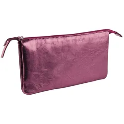 Clairefontaine, Etui, Tasche gross/flach Leder mit 2 Fächern 22x11cm cherry