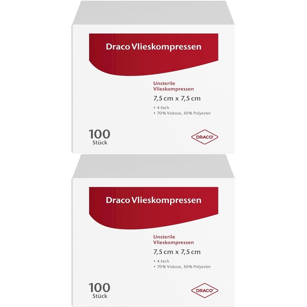 Vliesstoff-Kompressen unsteril 7,5x7,5 cm 2x 2x100 St Kompressen
