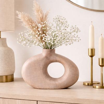 Sagebrook Home "Decorative Wooden Cut-Out Vase - Black, 18"""