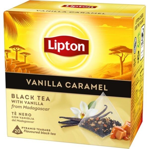 Lipton Sort Te M. Vanilje/karamel, 20 Breve