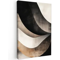 LEINWANDBILD Abstrakt - Wellen - Schwarz - Verwittert Wanddeko 40x60 cm