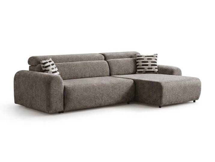 JVmoebel Ecksofa Ecksofa L Form Modern Grau Bequem Couch Wohnlandschaft Polster, 1 Teile, Faltbar, Manuell verstellbar, Verstellbar