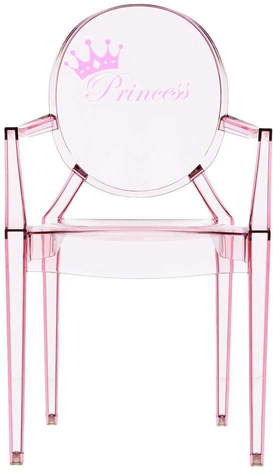 Kartell Lou Lou Ghost Kinderstuhl Special Edition (rosa transparent / Dekor Prin... rosa transparent / Dekor Prinzessin