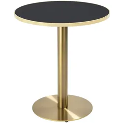 Oviala Business Runder Esstisch 60 cm mit schwarz/goldener Platte und goldenem Fuß