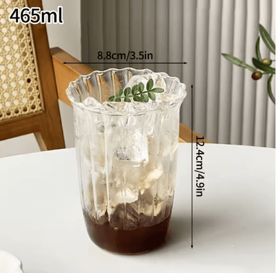 Inspire Picks RippleWave Transparent Drinking Glass Creative Wave Iced Coffee Tumbler c5