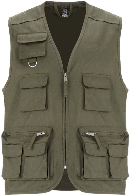 Gilet multi-poches personnalisable à col en V Venera S Vert militaire