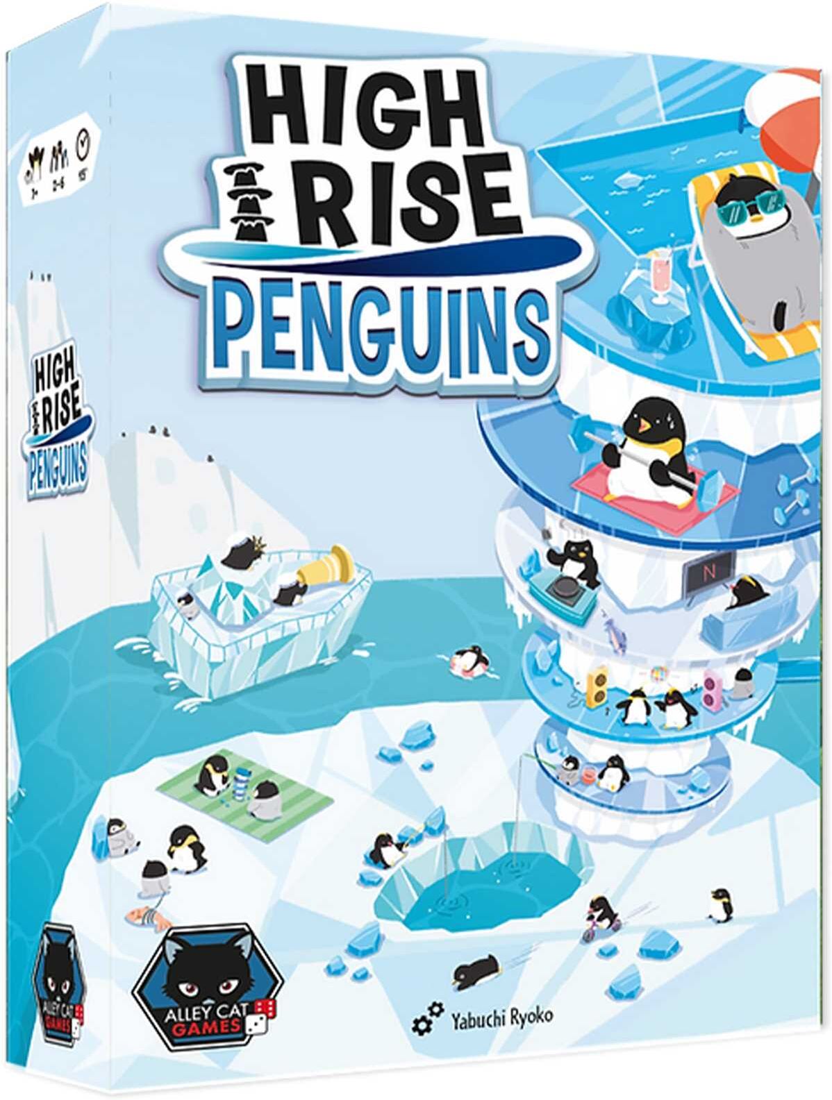 High Rise Penguins Card Game by Alley Cat Games, Ages 8+, Family-Friendly Card Stacking Game, Card Management, Dexterity, and Push-Your-Luck Decisions