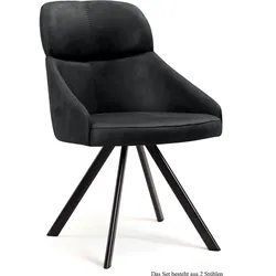 ESSZIMMERSTUHL (2er-Set) Denni 52x82x63 Schwarz/Anthrazit